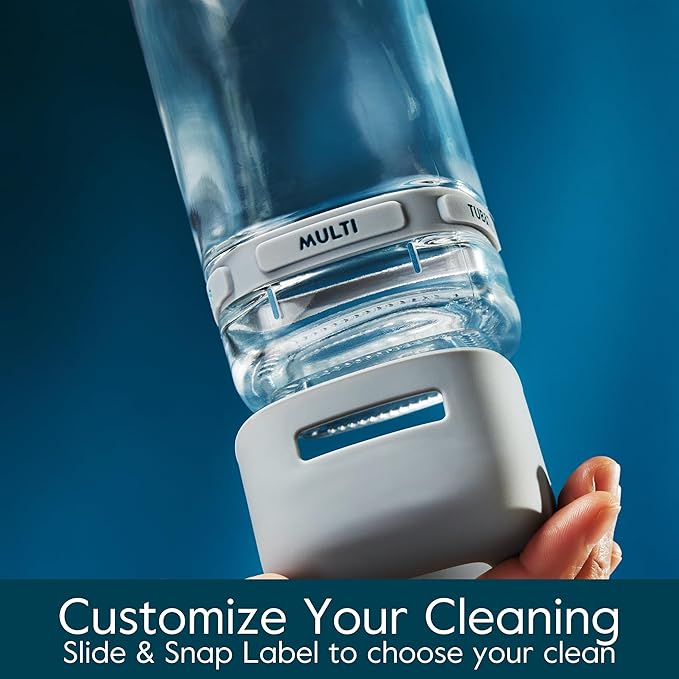 Grove Co. Glass Spray Bottles for Cleaning Solutions, 2-Pack Bundle, Unique Silicone Sleeve Slide & Snap Custom Label, Refillable Spray Bottle, Made from Recycled Glass, 2 x 16 oz