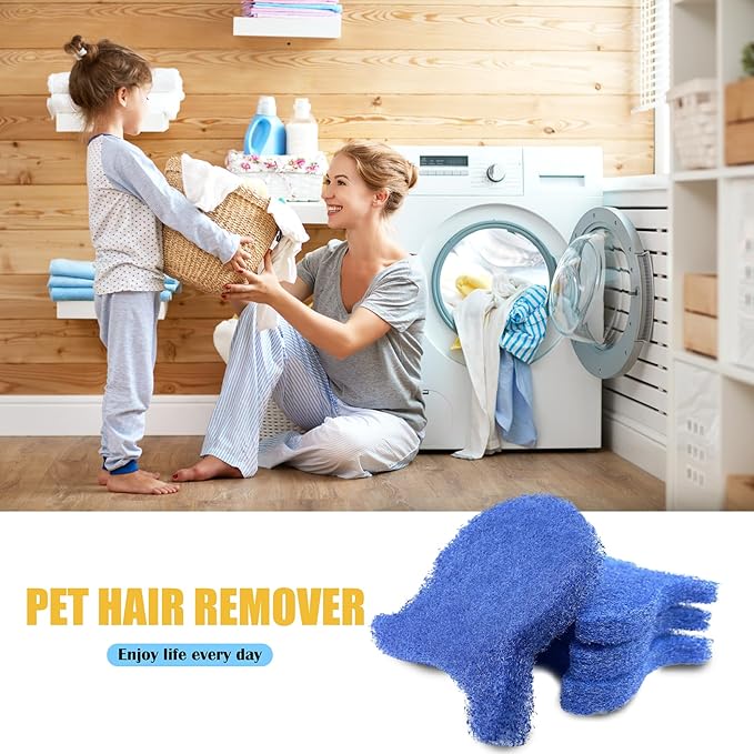 4 Pieces Pet Hair Remover for Laundry, Reusable Dog Hair Remover for Laundry, Lint & Hair Catcher for Clothes, for Washing Machines, Dryers, Bedding and Clothing-L