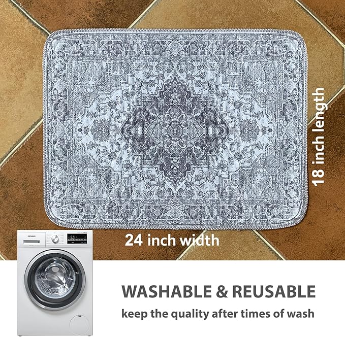 nunubaby 4PACK Washable Pee Pads for Dogs, Stylish, Non-Slip and Leak-Proof Pee Pads. Reusable Potty Pads for Dogs for Crates and Floors.(Gray/Geo, 18" x24")