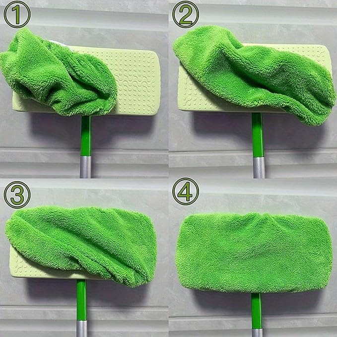 12-Pack Reusable Coral Fleece Mop Pads Washable Wet Mopping Cloths and Dry Sweeping Cloths for Swiffer Sweeper – Washable Wet & Dry Microfiber Pads for Surface/Hardwood Floor Cleaning, Tile & More.