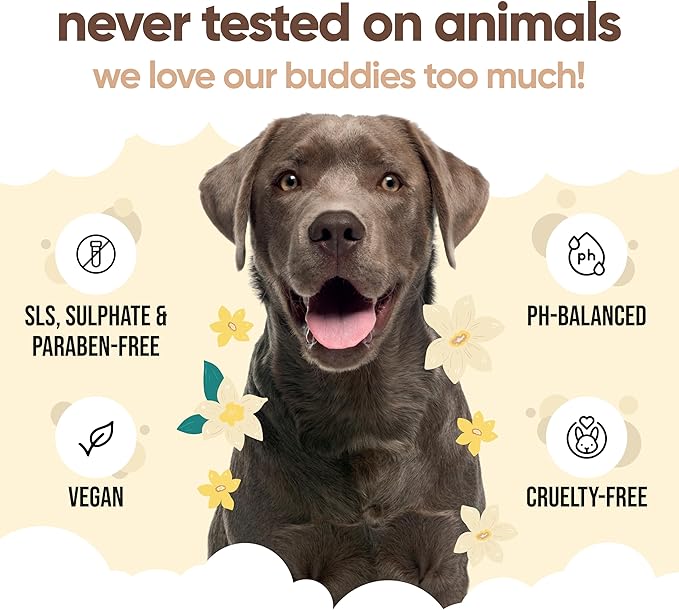 Vanilla & Shea Butter Dog Shampoo - (16.90oz) Itch Relief & Dog Shampoo Sensitive Skin Care, Dog Shampoo and Conditioner, Premium Dog Grooming Supplies for All Breeds