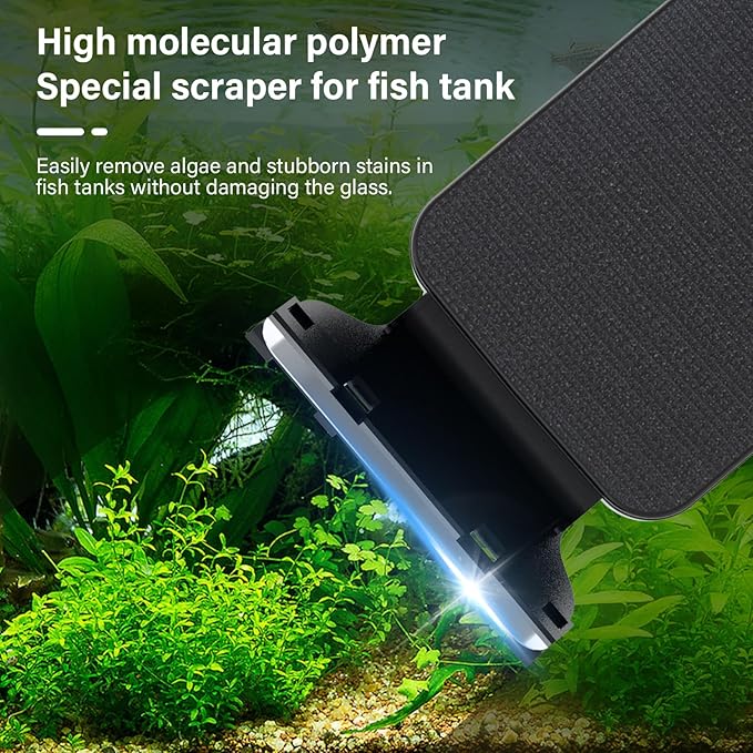 hygger Fish Tank Magnetic Glass Cleaner Two Detachable Algae Scraper for Aquarium Fish Tank，Floating Scrubber Brush Glass Algae Magnet Cleaning Tool for Medium Aquariums Tank