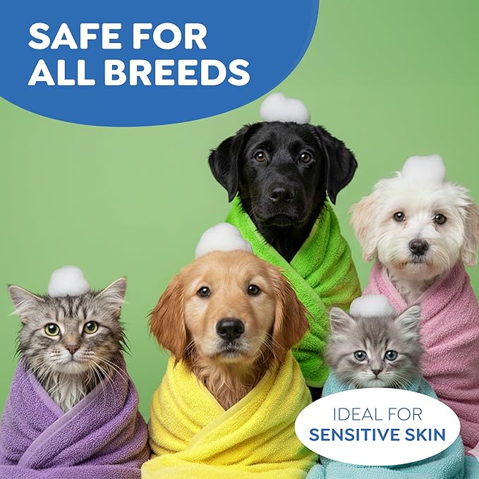 Riddy Pet Shampoo, Handmade Essential Oil Cleanser for Pets, Fragrance Free Moisturizing Formula, Safe for Sensitive Skin with Cedarwood, 1 Pint