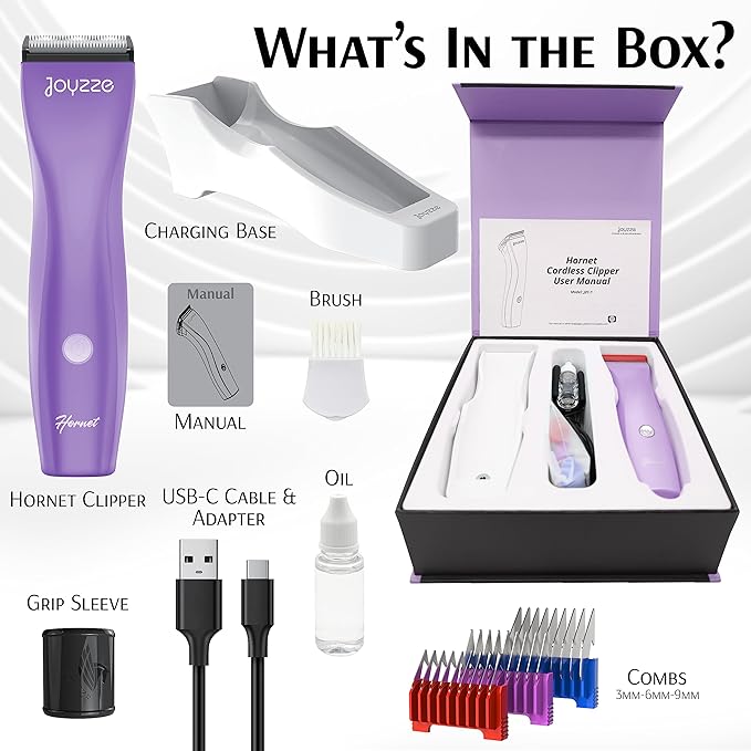 Hornet Purple 5-in-1 Cordless Stylish Dog Clippers for Powerful Grooming