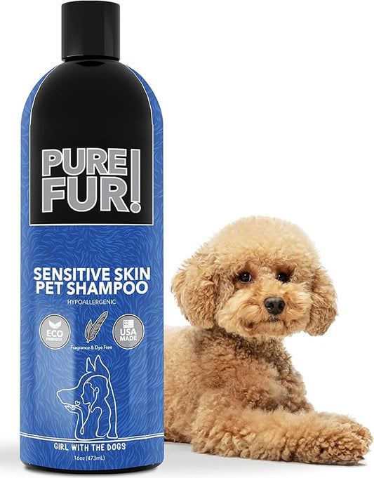 Pure Fur! by Girl With The Dogs - Made in USA - Sensitive Skin Pet Shampoo, 16 oz