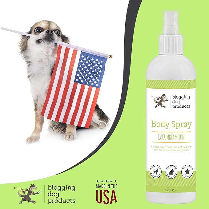 Dog Deodorizing Spray – Long-Lasting Dog Cologne & Pet Odor Eliminator – Cucumber Melon Scented Dog Perfume for Smelly Dogs – Safe, Refreshing Dog Grooming Spray
