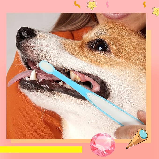 3 Pack Small Dog Toothbrush, Small Breed Cat Toothbrushes for Cat & Puppy, Utral Soft Bristles Deep Cleaning Mini Head Tooth Brush for Tiny Puppy Kitty