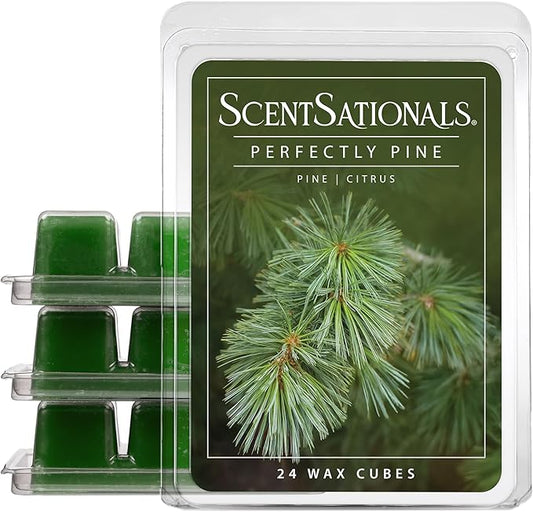 Scentsationals Wax Melts - Perfectly Pine Scented Fragrance - Wax Cubes Pack, Air Freshener - 10oz (24-Cubes)