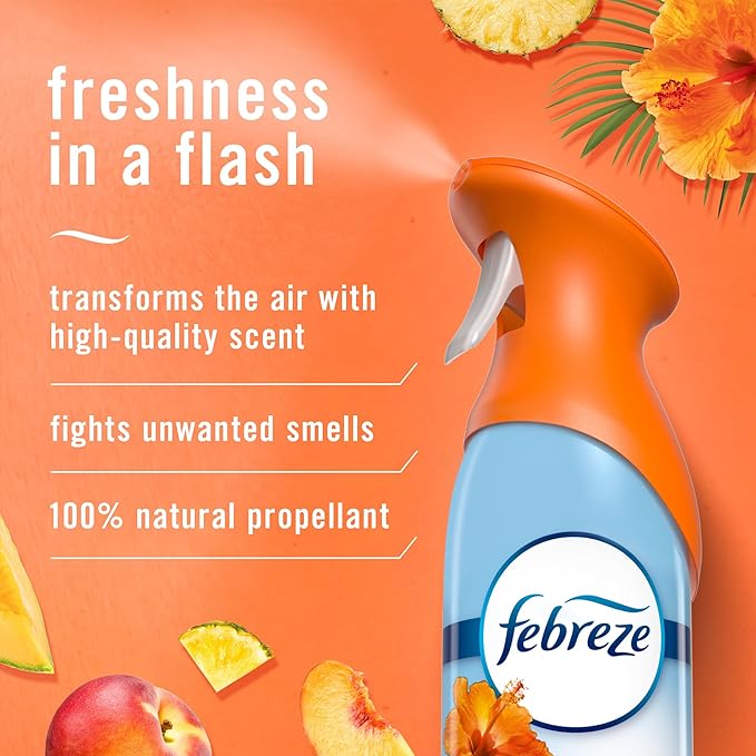 Febreze Air Mist Air Freshener Spray, Odor-Fighting Room Spray, Air Fresheners for Home and Bathroom and Kitchen, Aerosol Can, Hawaiian Aloha Scent, 8.8oz, 1 Count