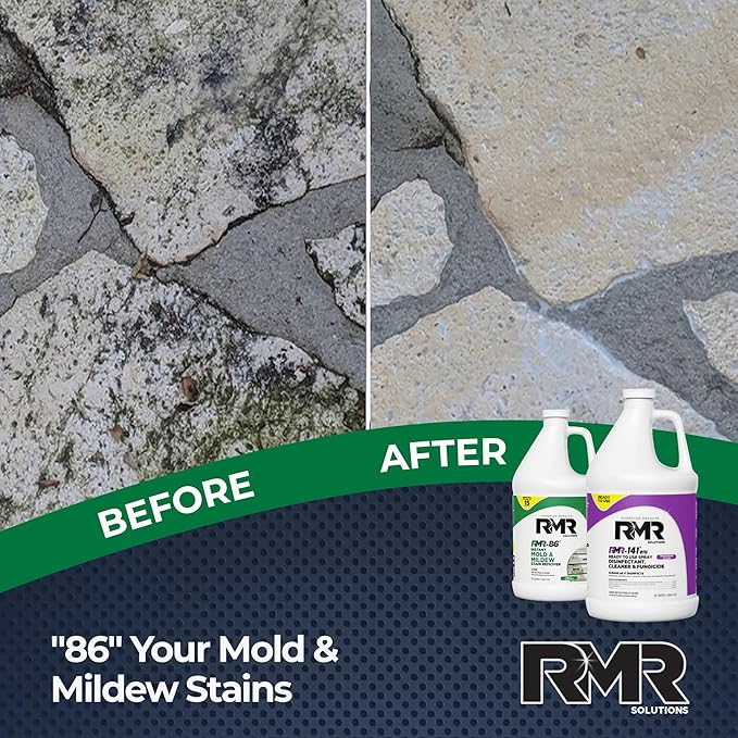 RMR Brands DIY Mold Remover Bundle - Complete Mold Killer & Stain Remover Bundle - Mold and Mildew Prevention Kit, Disinfectant Spray, Includes 2-1 Gallon Bottles