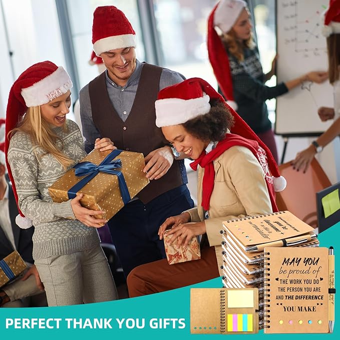 320 Pcs Employee Appreciation Gifts Bulk - 160 Sets of Inspirational Spiral Notebooks with Motivational Pens, Thank You Gifts for Staff, Coworkers,Teacher, Housekeeping, Team, Nurse, Office & School