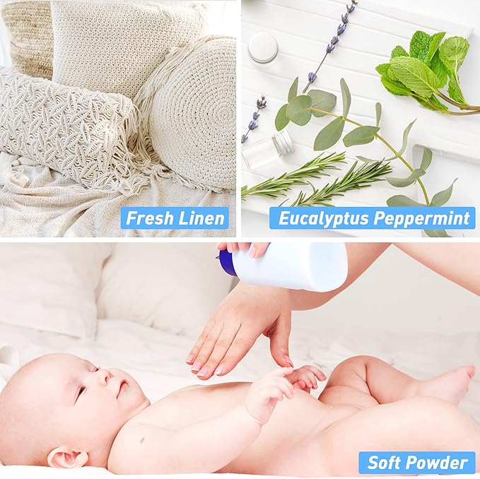 Fragrance Oil, ESSLUX Clean Set of Scented Oils, Essential Oils for Diffuser for Home, Premium Soap & Candle Making Scents, Aromatherapy Oils Gift Set - Clean Air, Fresh Linen, Warm Cotton and More