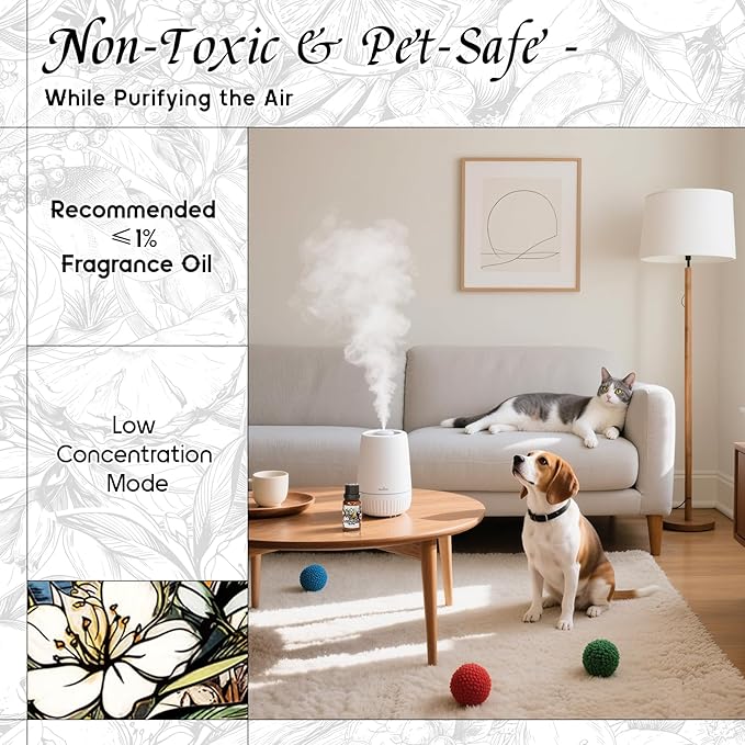 HIQILI Diffuser Oil for Humidifier & Reed Diffusers, Suitable for Home and Other Scenarios, Long Lasting Scent - Sandalwood Glyph, 0.34 Fl Oz