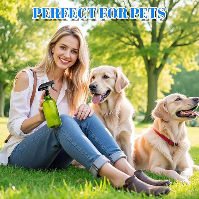 DIYSELF 2 Pack Spray Bottle for Cleaning Plastic Spray Bottles 16 oz 500ml Squirt Bottle for Hair Plants Pets Water Liquids Lab Empty Spray Bottles for Home and Garden (Green)