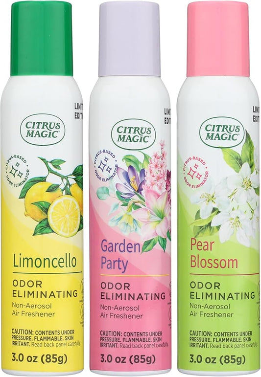 Citrus Magic Limited Edition Odor Eliminating Air Freshener Spray, Assorted Spring Fragrances, 3-Ounce, Pack of 3