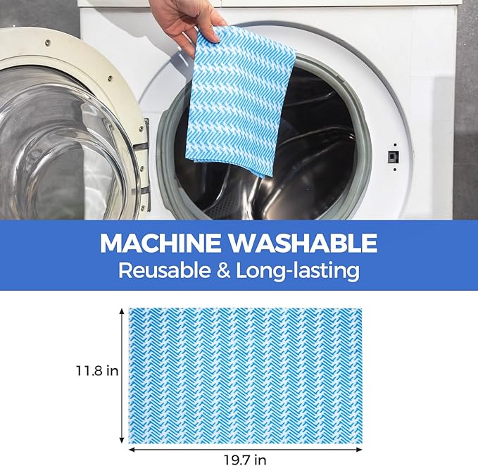 Reusable Cleaning Cloths Handi Wipes Reusable Cloths Disposabel Dish Towels Dry Handy Wipes Big Durable Absoebent and Dry Quickly 100 Count, Blue