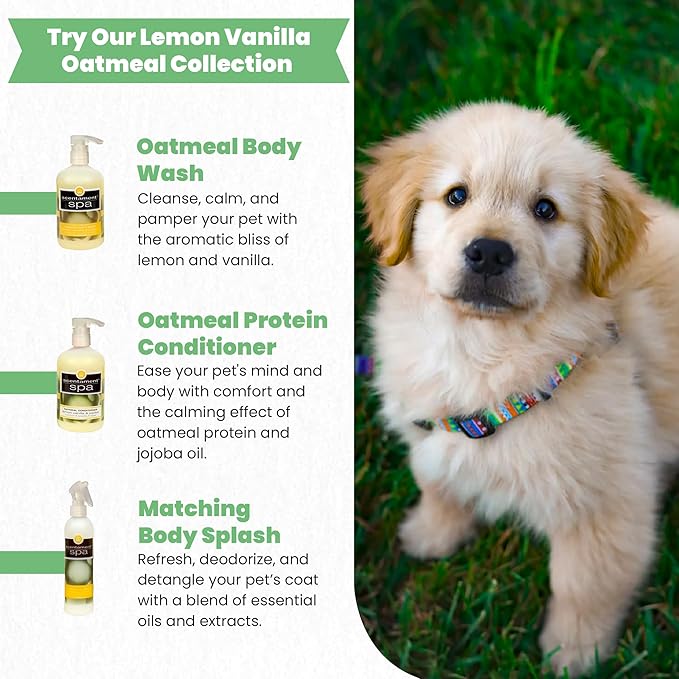 Best Shot Scentament Spa Oatmeal Protein Conditioner, Skin Care Product for Dogs and Cats, Hypoallergenic Puppy Supplies, Lemon Vanilla, 16 Ounces