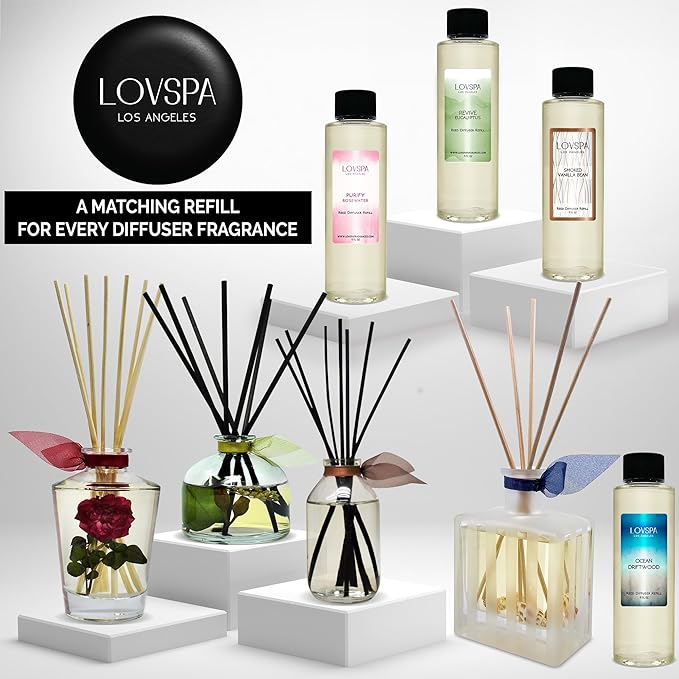 LOVSPA Wild Flowers Diffuser Oil - Luxury Essential Oils for Diffuser Refill & Air Freshener Room Spray - Long-Lasting & Natural Home Fragrance, Scented Oil for Diffusers, USA Made, 4oz