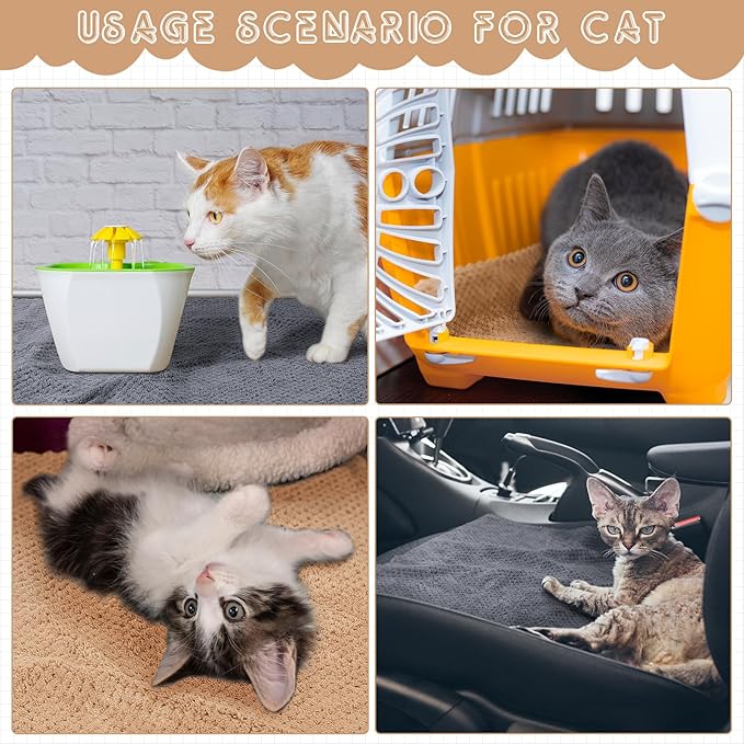 Vitalcozy 10 Pcs Guinea Pig Cage Liners Washable Rat Bedding for Guinea Pigs Controlling Absorbent Waterproof Pee Pads Blanket for Rabbits Hamster Small Animals Chinchilla(18 x 24 Inch,Gray Coffee)