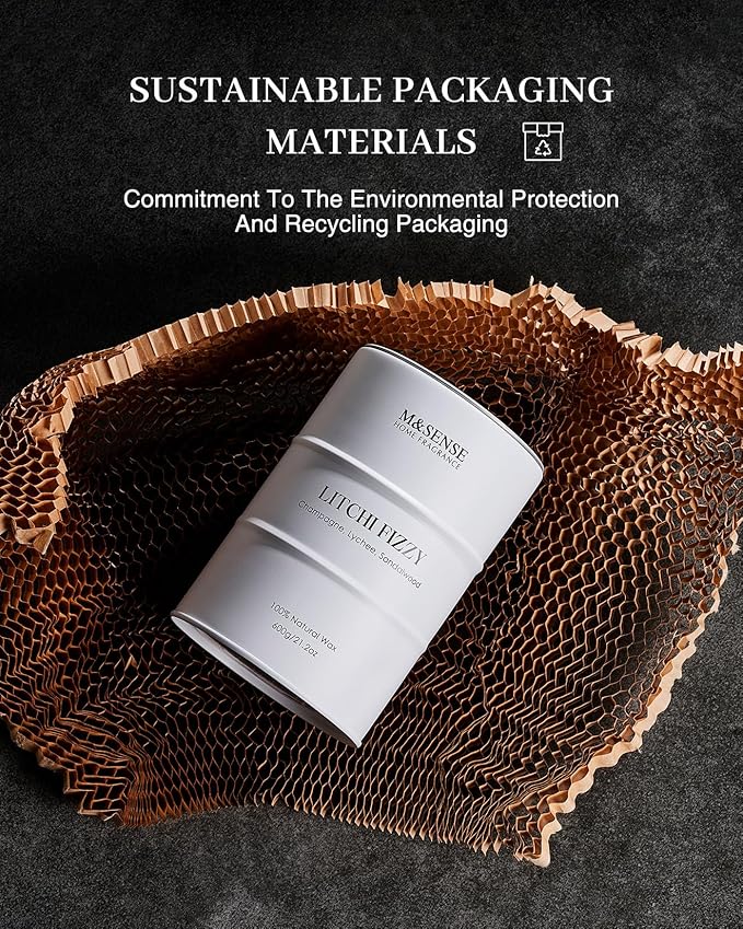 M&SENSE Large Soy Candles Litchi Fizzy Scented 21.2oz 120 Hour Long Lasting Natural Wax Non Toxic, Summer Candle Cozy Home Decor, Relaxing Aromatherapy Gifts for Women Mom Girlfriend