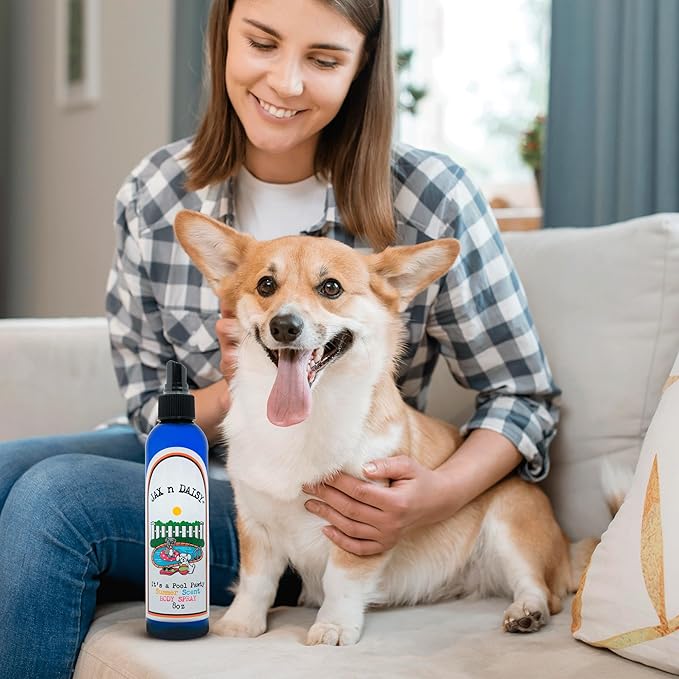 Jax N Daisy Pool Pawty Body Spray a Delightful Summer Scent All Natural Good for Coat Skin Long Lasting Deodorizing Spray Dog Perfume Deodorant for Smelly Dogs pet Perfume