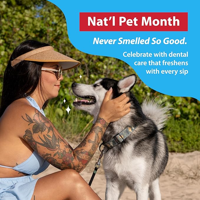 Dental Fresh Advanced Plaque and Tartar Water Additive, 32oz – Dog Teeth Cleaning Formula to Freshen Breath and Improve Cat & Dog Dental Care