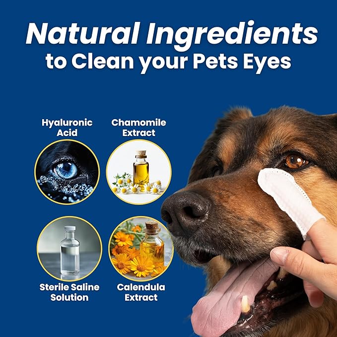 Dr. Paws Pet Eye Cleansing Finger Wipes - Zero Irritation Formula Dog Eye Wipes, Eye Wipes for Dogs, Dog Eye Wipes Tear Stain Remover, Cat Eye Wipes, Dog Eye Wipes for Discharge & Crust
