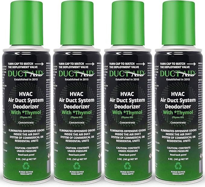 Air Freshener for HVAC Systems, Commercial, Residential & Cars| Made with Thyme extract, natural Plant based | Now available in a Concentrated Formula for maximum effectiveness (Pack 4)