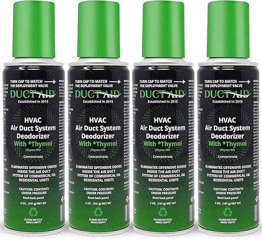 Air Freshener for HVAC Systems, Commercial, Residential & Cars| Made with Thyme extract, natural Plant based | Now available in a Concentrated Formula for maximum effectiveness (Pack 4)
