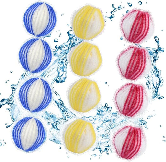 12 PCS Pet Hair Remover for Laundry, Reusable Dog & Cat Hair Catcher for Clothes & Bedding, Lint Catcher Laundry Balls in Washing Machine, Dryers