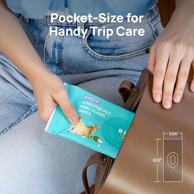 HICC PET Wipes for Dogs & Cats, Vet Recommended Cleaning Deodorizing & Soothing Allergy Infections Anal Gland Wipes, Hypoallergenic Hydrating & Nourish Fur Dog Grooming Wipes for Paw, Butt, Body