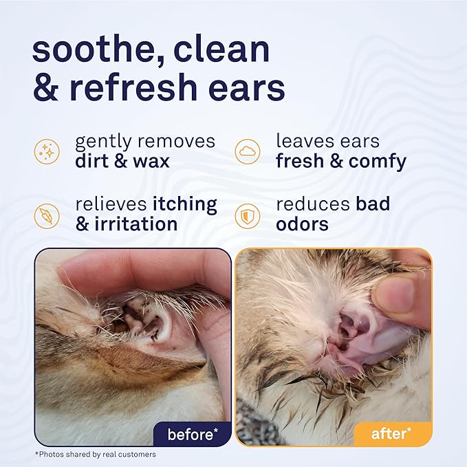 Petpost | Cat Ear Cleaner Wipes - Ultra Soft Cotton Pads in Coconut Oil Solution - Treatment for Removing Cat Ear Dirt & Wax 100 ct.