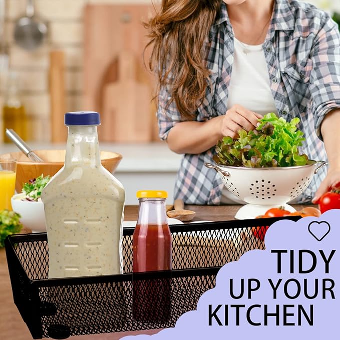 2PCS Drawer Organizer, Mesh Drawer Organizer with Interlocking Arm for Utensil, Cosmetic, Flatware, Pen (12 * 3 * 2 Inches, Grey)