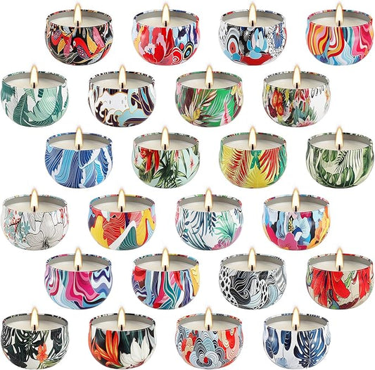 24Pack Scented Candles,Soy Wax Travel Tin Jar Candles,Aromatherapy Candles for Home 2.5 OZ Scented Candles for Mom for Christmas Candles, Birthday, Thanksgiving, Mother's Day,Valentine'sDay