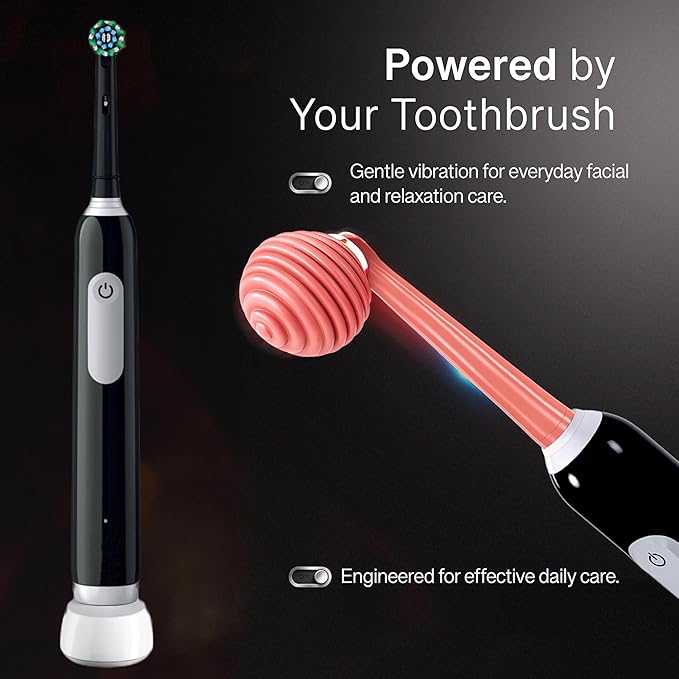 5-in-1 Silicone Massage Attachment Compatible with Rotating Electric Toothbrushes | Facial & Relaxation Tool | Travel-Friendly, Waterproof, Easy-Clean | Not for Sonic or iO Series