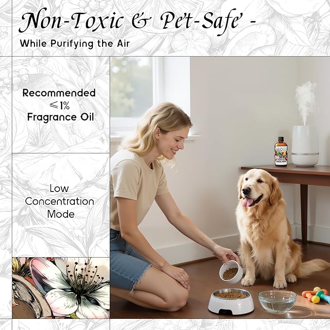 HIQILI Diffuser Oil for Humidifier & Reed Diffusers, Suitable for Home and Other Scenarios, Long Lasting Scent - Honeyed Sandalwood, 3.38 Fl Oz