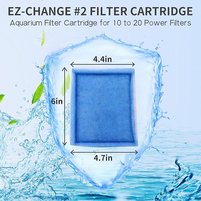 10-20 Gallon Aquarium Filters EZ-Change #2 Filter Cartridge fit Aquarium Filter Cartridge 10 to 20 Power, for Healthier Fish (12 Pcs)
