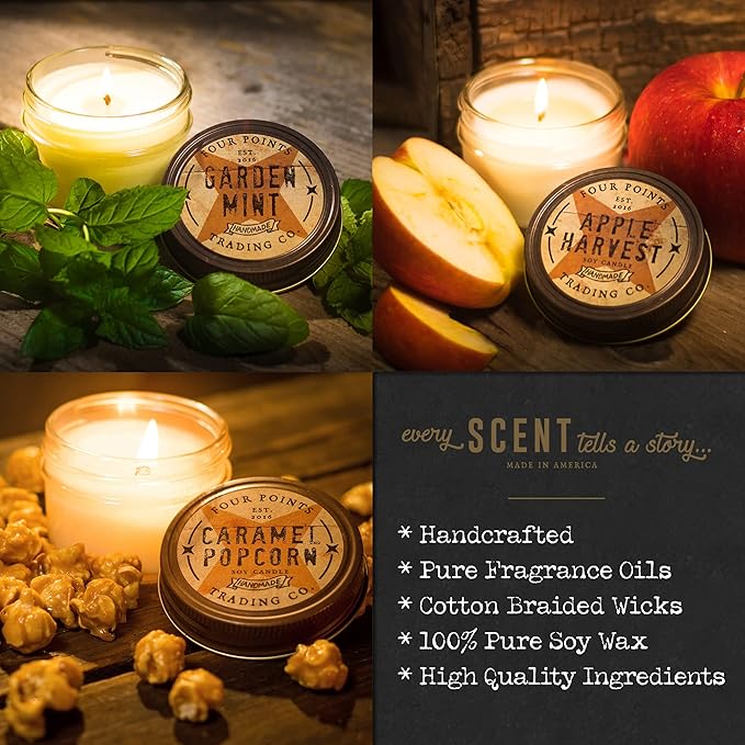 HWY-1 Scented 4 Oz Soy Aromatherapy Candle w/Jar - Four Points Trading Co.