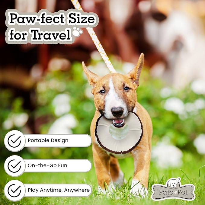 3pc Sustainable Eco-Friendly Durable Cotton Canvas Squeaky Dog Toy Set for Tough Chewers – Harry The Hound, T-Bone & Donut The Round Disk, White (Safe for Pets & Kids)