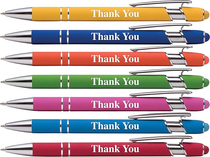 "Thank You" Premium Gift Stylus Pens For All TouchScreen Devices - Metal Soft Touch - 2 in 1 Combo Pen for Events, Parties, Employee Appreciation & More (20 Pack)