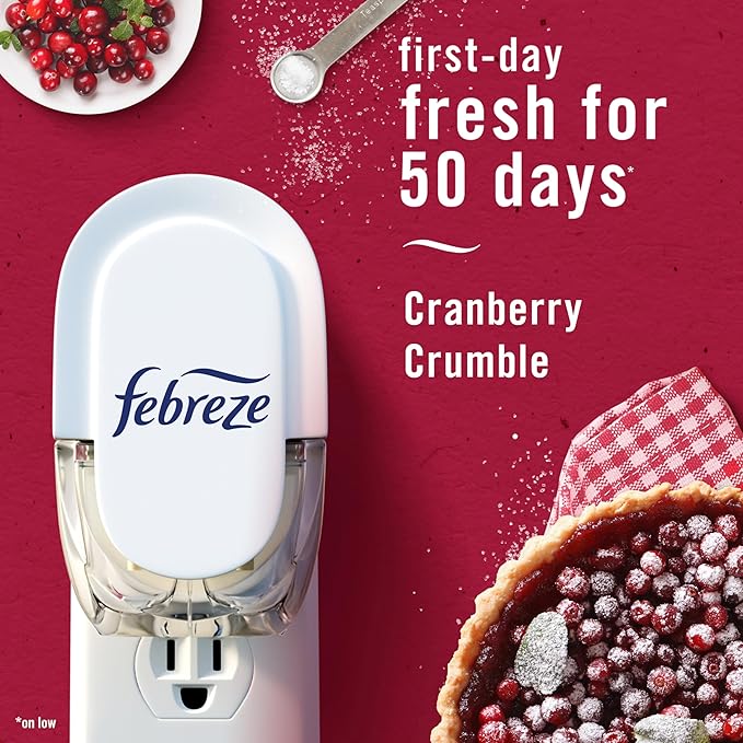 Febreze Plug In Air Freshener Scented Oil Refill Cranberry Crumble, 4ct