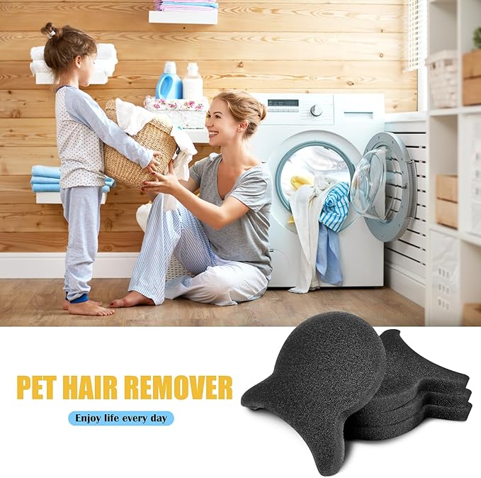 4 Pieces Pet Hair Remover for Laundry, Reusable Dog Hair Remover for Laundry, Lint & Hair Catcher for Clothes, for Washing Machines, Dryers, Bedding and Clothing-H