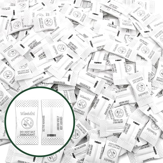 200Pcs 1g Desiccant Packs, Food Safe Silica Gel Packets, High Absorption Capacity for Moisture Absorber for Storage,Laser Printing - 100% Ink-Free