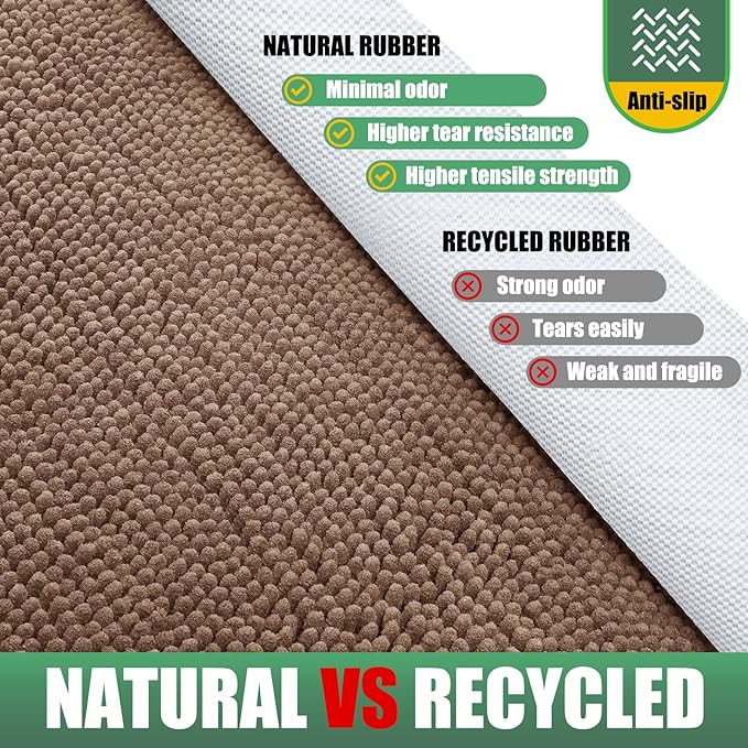 IM HOME Chenille Absorbent Outdoor Doormat 48" x 30", Washable Muddy Door Mats for Dog Non Slip Indoor Doormat Dog Mat for Muddy Paw Front Inside Doormats for Entryway Camel