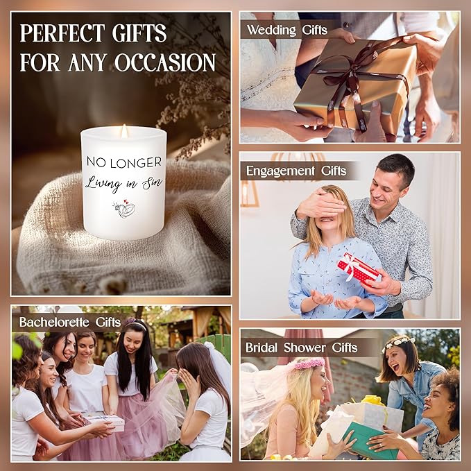 Christmas Engagement Gifts for Couples - Long Lasting Vanilla Lavender Candle 10 oz - Funny Wedding Gifts for Newly Engaged Couples, Bridal Gift for Women, Bridal Shower Gift Ideas