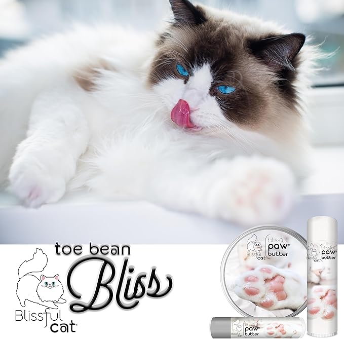 The Blissful Cat Paw Butter, Moisturizer for Dry Paw Pads, Softens and Protects a Rough Paw, Versatile, Lick-Safe Cat Paw Balm, 1 oz.