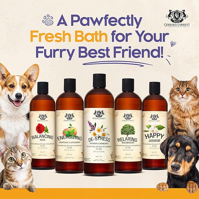 Dog Shampoo and Conditioner Relaxing Wildwoods 16 Fl Oz - Dog Shampoo Itchy Skin Relief, Aromatherapy Natural Dog Shampoo for Smelly Dogs with Aloe Vera & Oatmeal Shampoo for Dogs by Gerrard Larriett