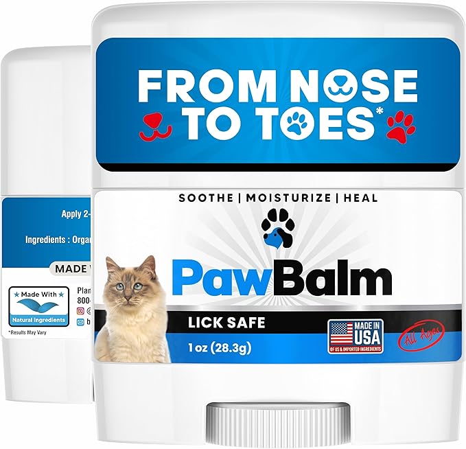 Lick Safe Cat Paw Balm - 1 Oz Paw Balm for Cats - Natural Paw Butter for Cats - Vet Recommended Cat Paw Protection - Paw Wax for Cats - Fix Dry Cracked Paws - Cat Paw Moisturizer Stick - Cat Stuff