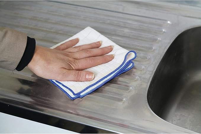 E-Cloth Wash & Wipe Dish Cloth, Microfiber Cleaning Cloth Reusable Paper Towel Alternative Cloths, Dish Towels for Drying Dishes, Glassware, Cookware and Countertops, 100 Wash Guarantee, 2 Count