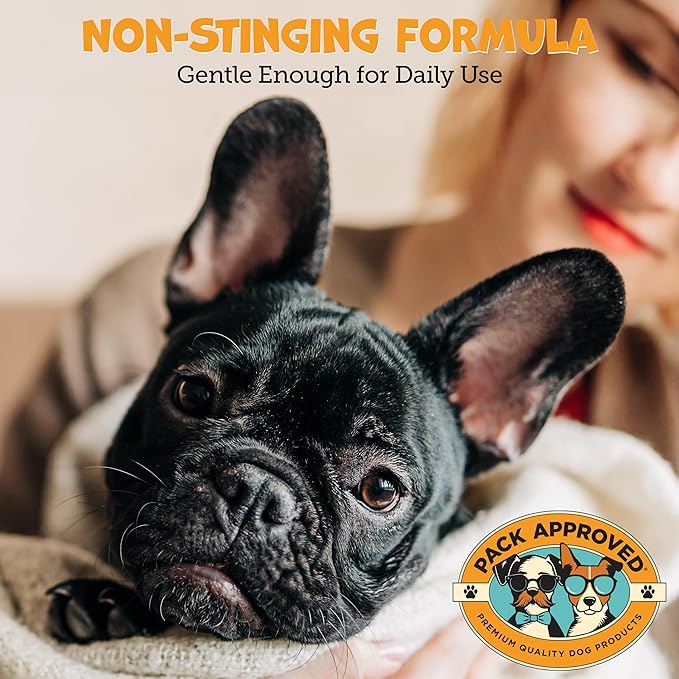 Advanced Ear Wipes for Dogs & Cats with Aloe Vera - Gentle, Non-Irritating Ear Cleaner for Cats and Dogs - Helps Deodorize and Remove Ear Wax - Cucumber Melon Scent (100 Wipes)